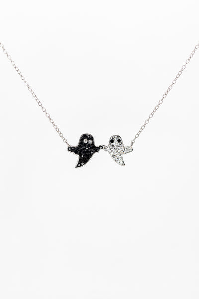 Ghost Friendship Crystal Sterling Silver Necklace