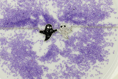 Ghost Friendship Crystal Sterling Silver Necklace