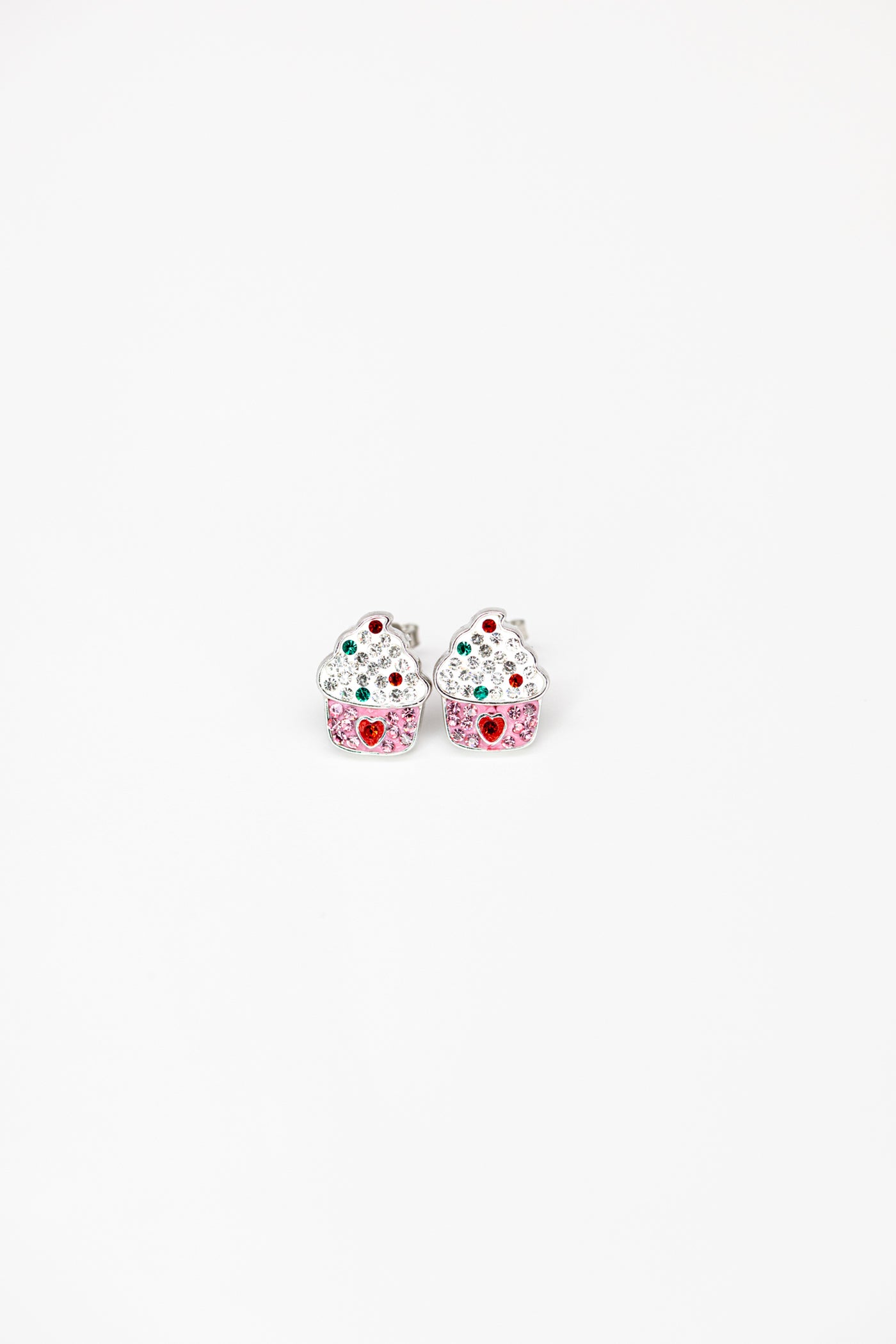 Frozen Yogurt Crystal Sterling Silver Stud Earrings