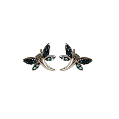 Dragonfly Crystal Sterling Silver Stud Earrings