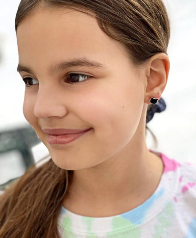 Kitty Cat Crystal Silver Stud Earrings | Annie and Sisters