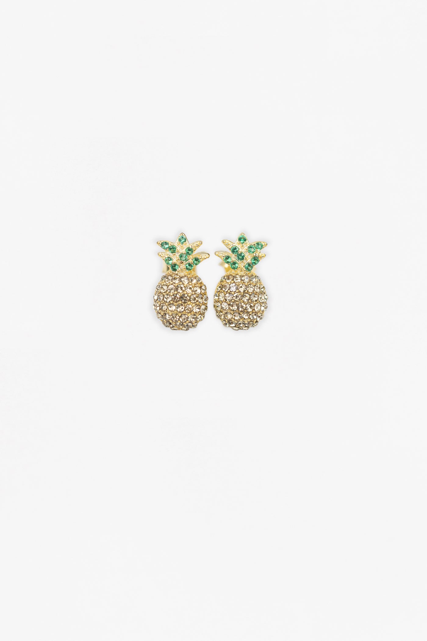 Pineapple Crystal Sterling Silver Earrings