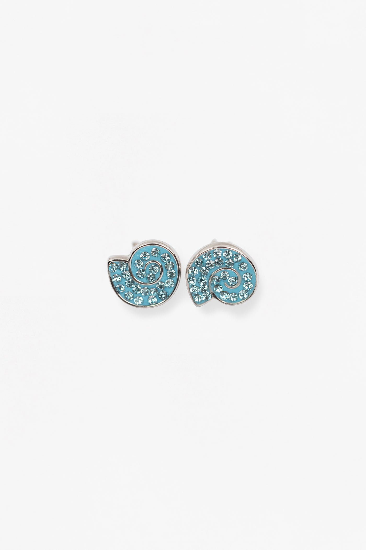 Blue Seashell Conch Sterling Silver Stud Earrings | Annie and Sisters