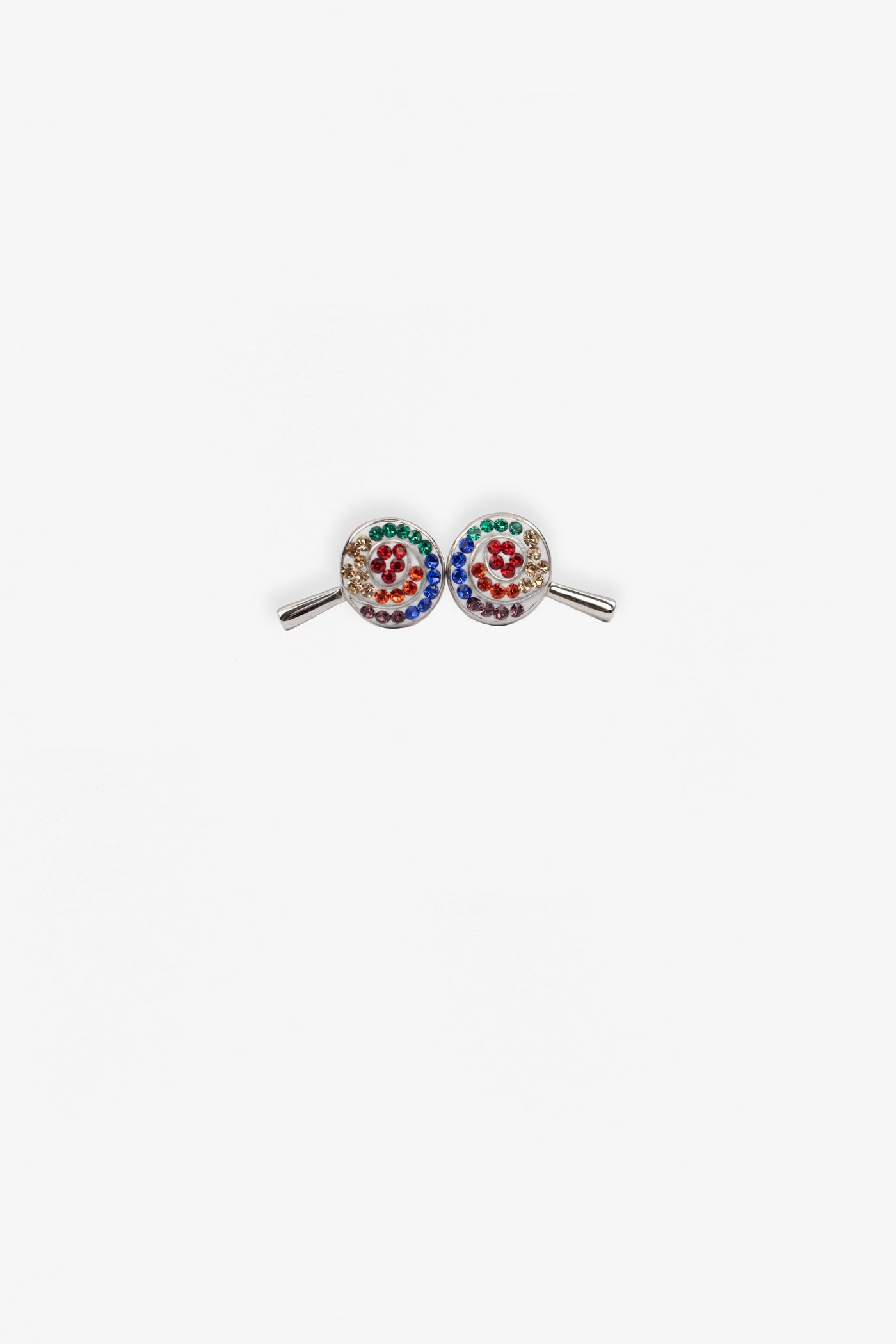 Colorful Swirl Lollipop Crystal Sterling Silver Stud Earrings | Annie and Sisters