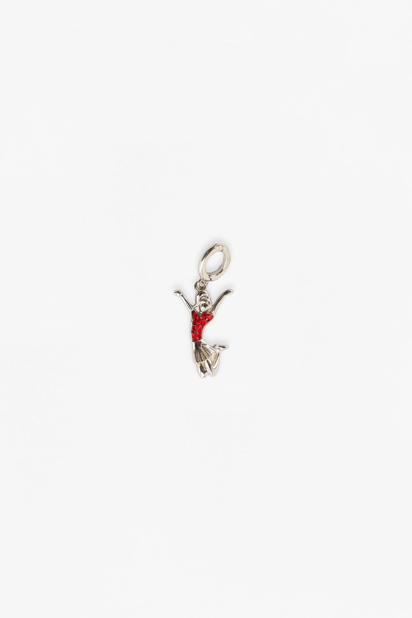 Cheerleader Jump in Air Crystal Sterling Silver Charm | Annie and Sisters