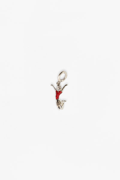 Cheerleader Jump in Air Crystal Sterling Silver Charm | Annie and Sisters