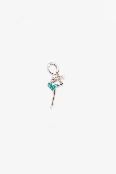 Dancer Leap in Air (In A Scorpion Kick) Crystal Sterling Silver Charm in Blue Zircon | Annie and Sisters
