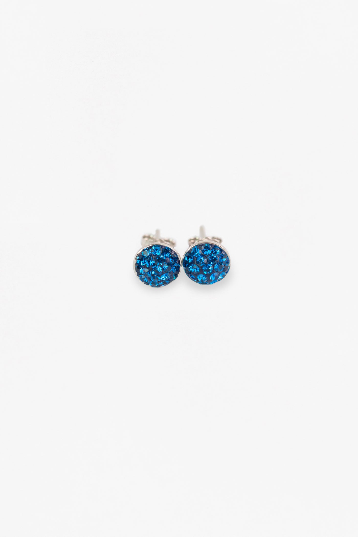 7mm Round Crystal Crystal Sterling Silver Stud Earrings in Capri Blue | Annie and Sisters