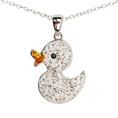 Clear Crystal Duck Necklace | Annie and Sisters