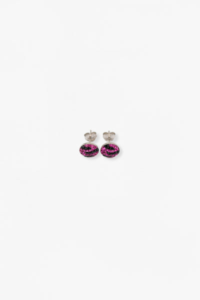 Zebra Print Round Crystal Silver Stud Earrings | Annie and Sisters