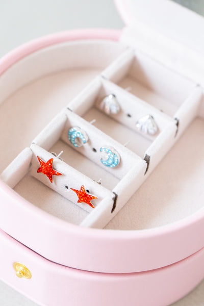 Pink Round Multi Layer Jewelry Portable Case | Annie and Sisters