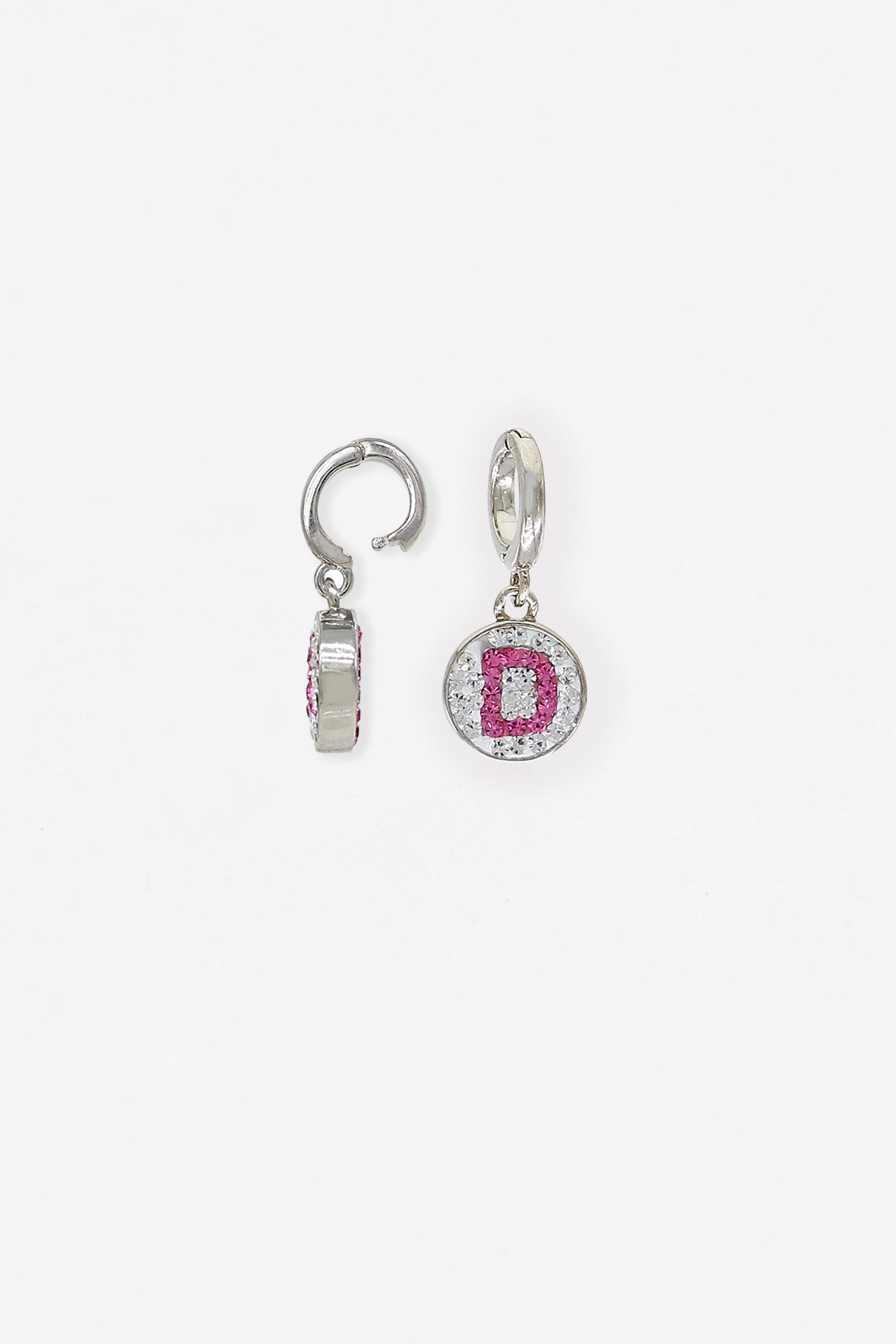 Initial Round Crystal Sterling Silver Charm - D | Annie and Sisters