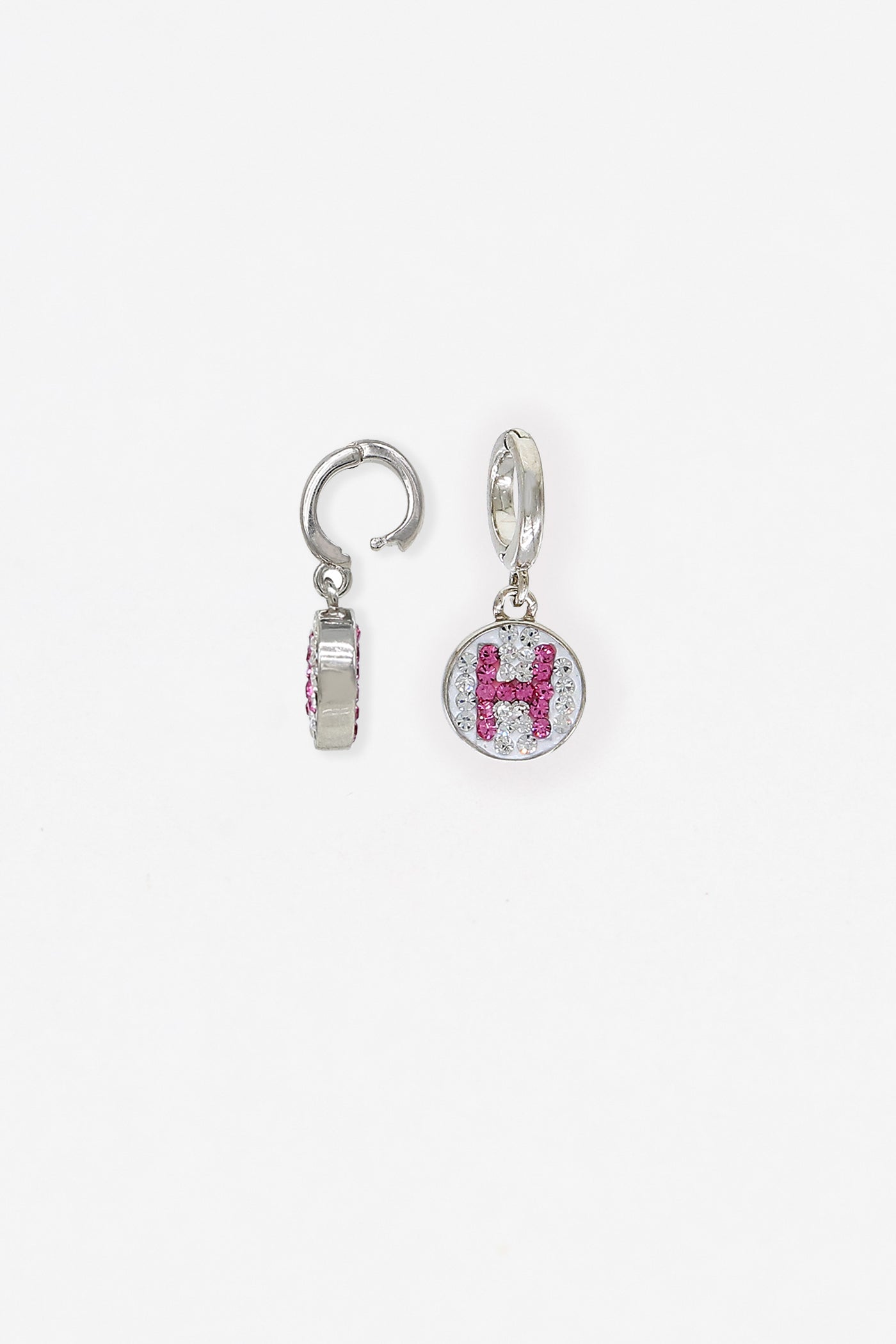 Initial Round Crystal Sterling Silver Charm - H | Annie and Sisters