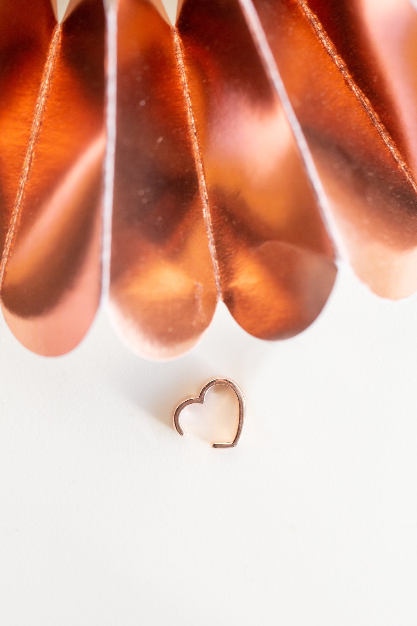Heart Shaped Rose Gold Flash Plating Sterling Silver Ear Cuff