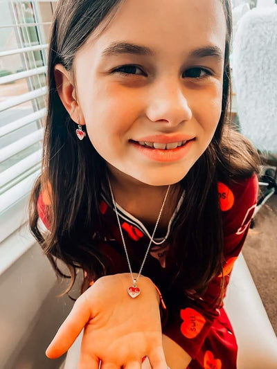 Red Ombre Crystal Heart Necklace | Annie and Sisters