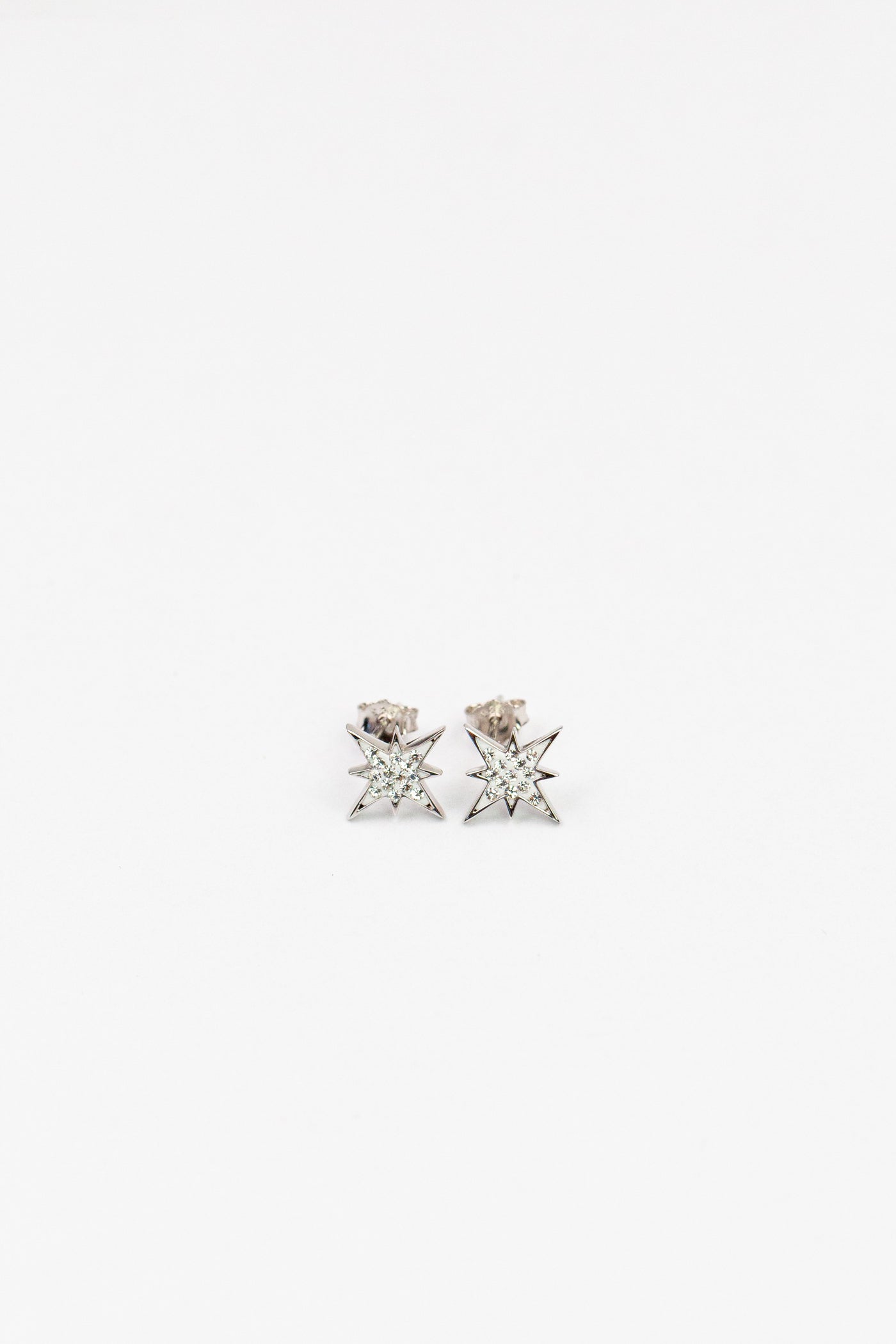 Starburst Clear Crystal Sterling Silver Stud Earrings | Annie and Sisters  | sister stud earrings, for kids, children's jewelry, kid's jewelry, best friend