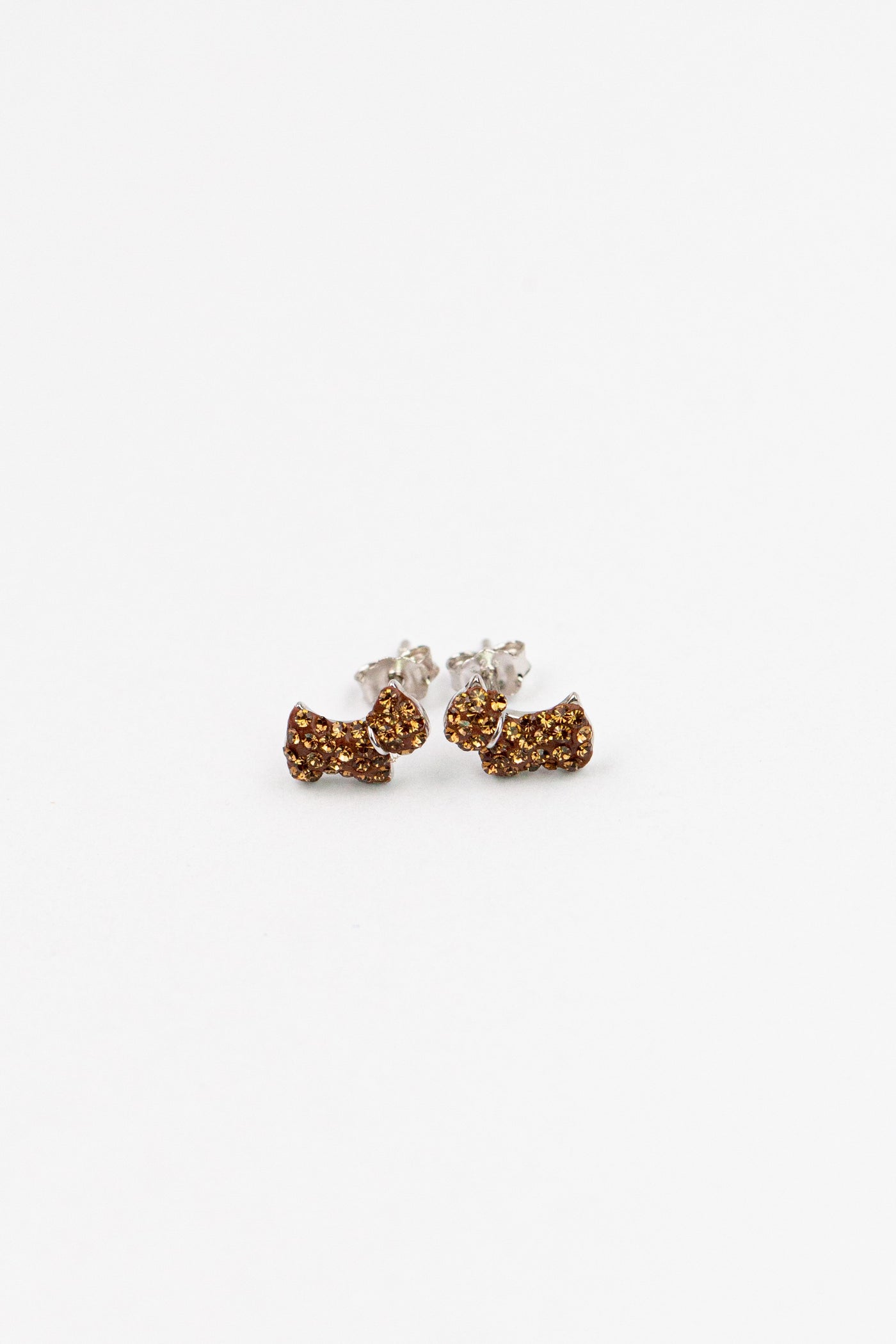 Pet Dog Crystal Pave Silver Stud Earring | Annie and Sisters | sister stud earrings, for kids, children's jewelry, kid's jewelry, best friend