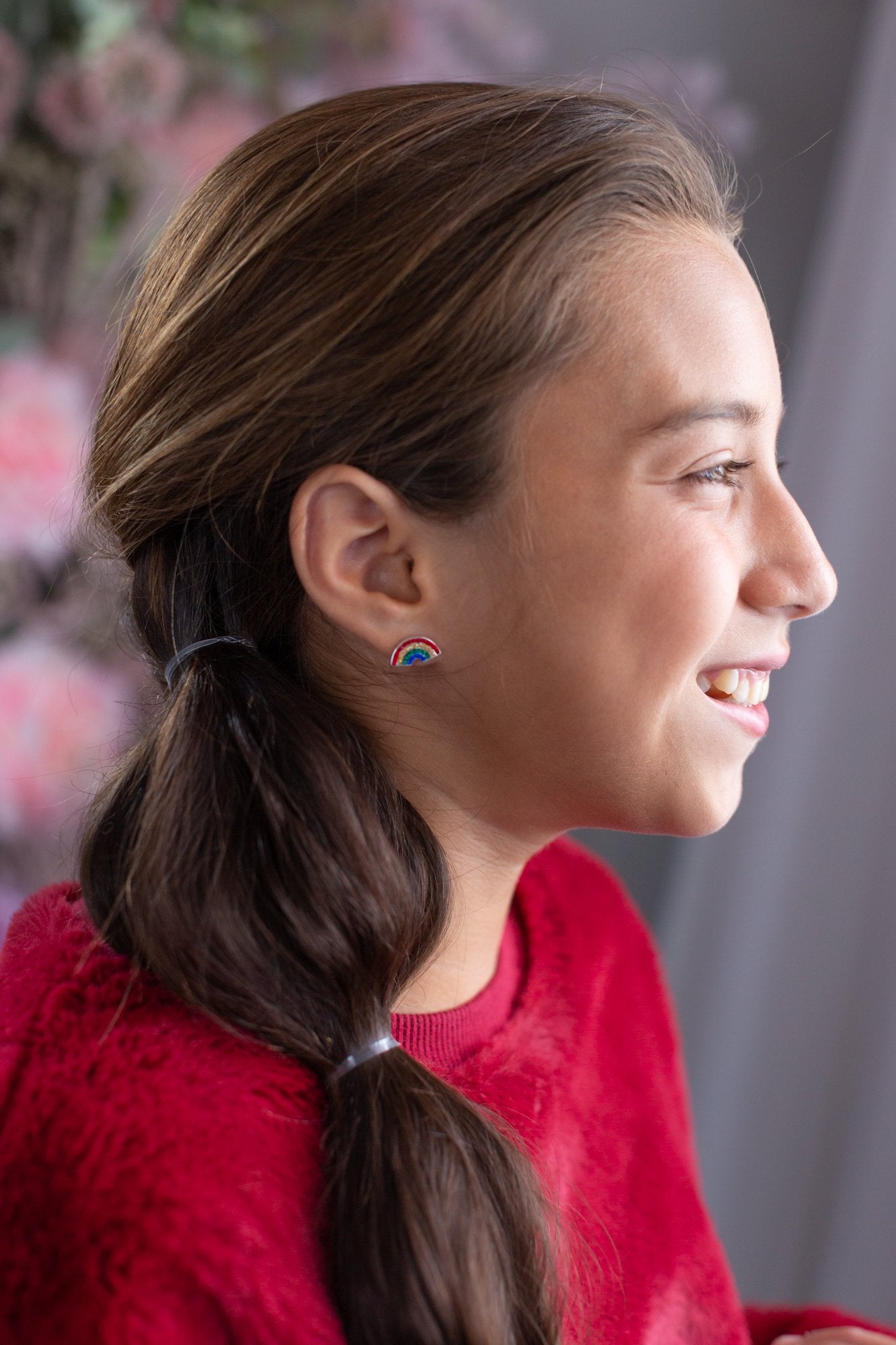 Rainbow Crystal Silver Stud Earrings | Annie and Sisters | sister stud earrings, for kids, children's jewelry, kid's jewelry, best friend