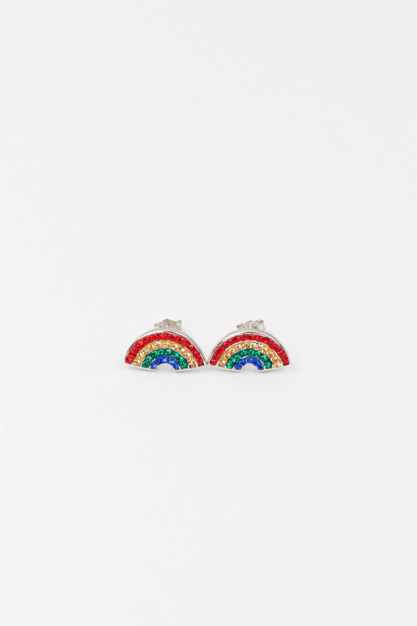 Rainbow Crystal Silver Stud Earrings | Annie and Sisters | sister stud earrings, for kids, children's jewelry, kid's jewelry, best friend