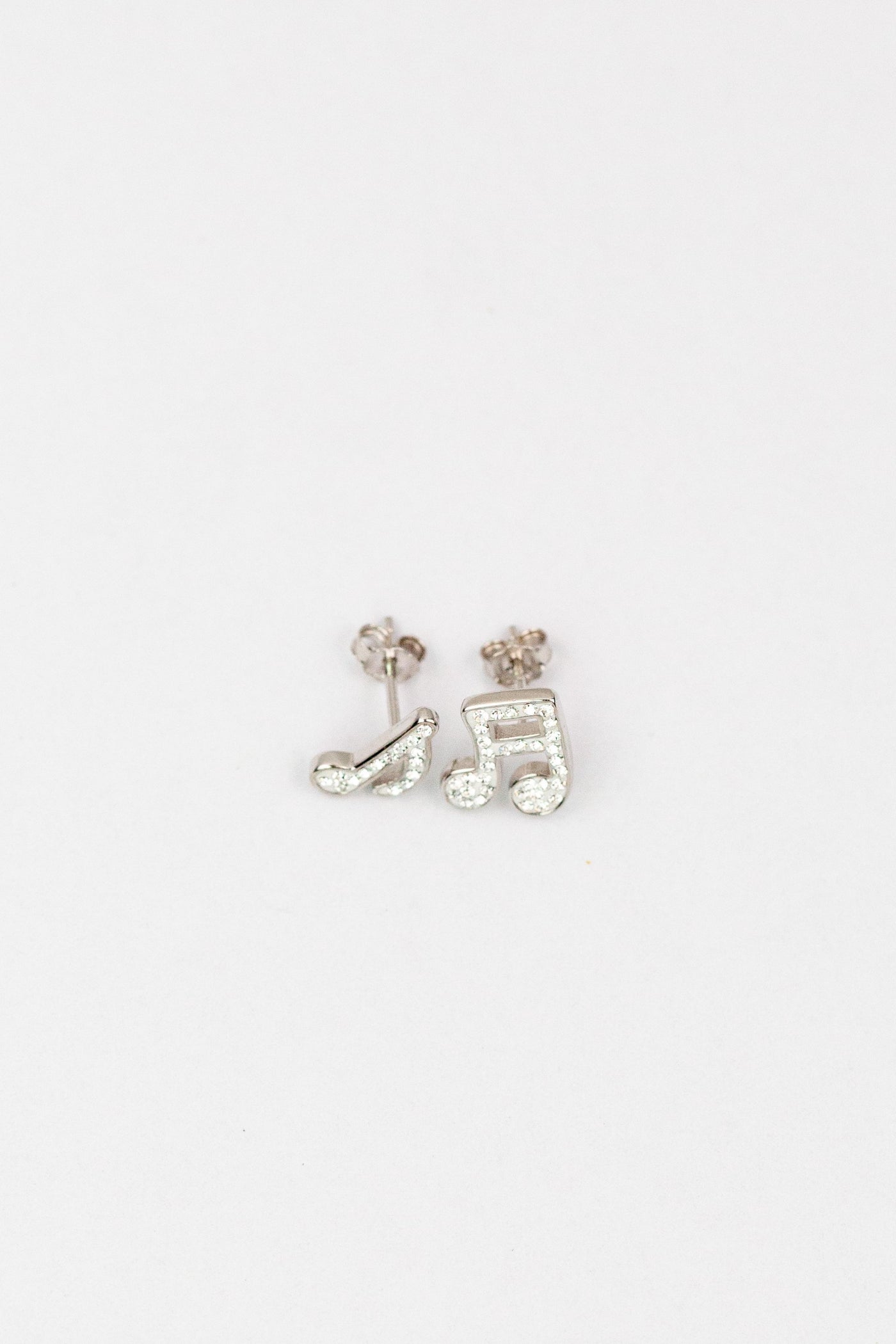 Music Notes Pave Crystal Silver Stud Earrings | Annie and Sisters | sister stud earrings, for kids, children's jewelry, kid's jewelry, best friend