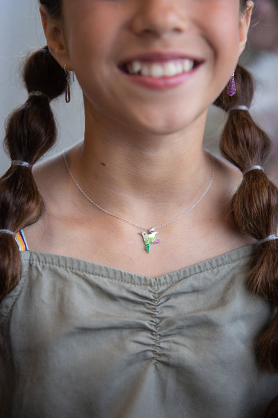 Hummingbird Crystal Sterling Silver Pendant Necklace | Annie and Sisters
