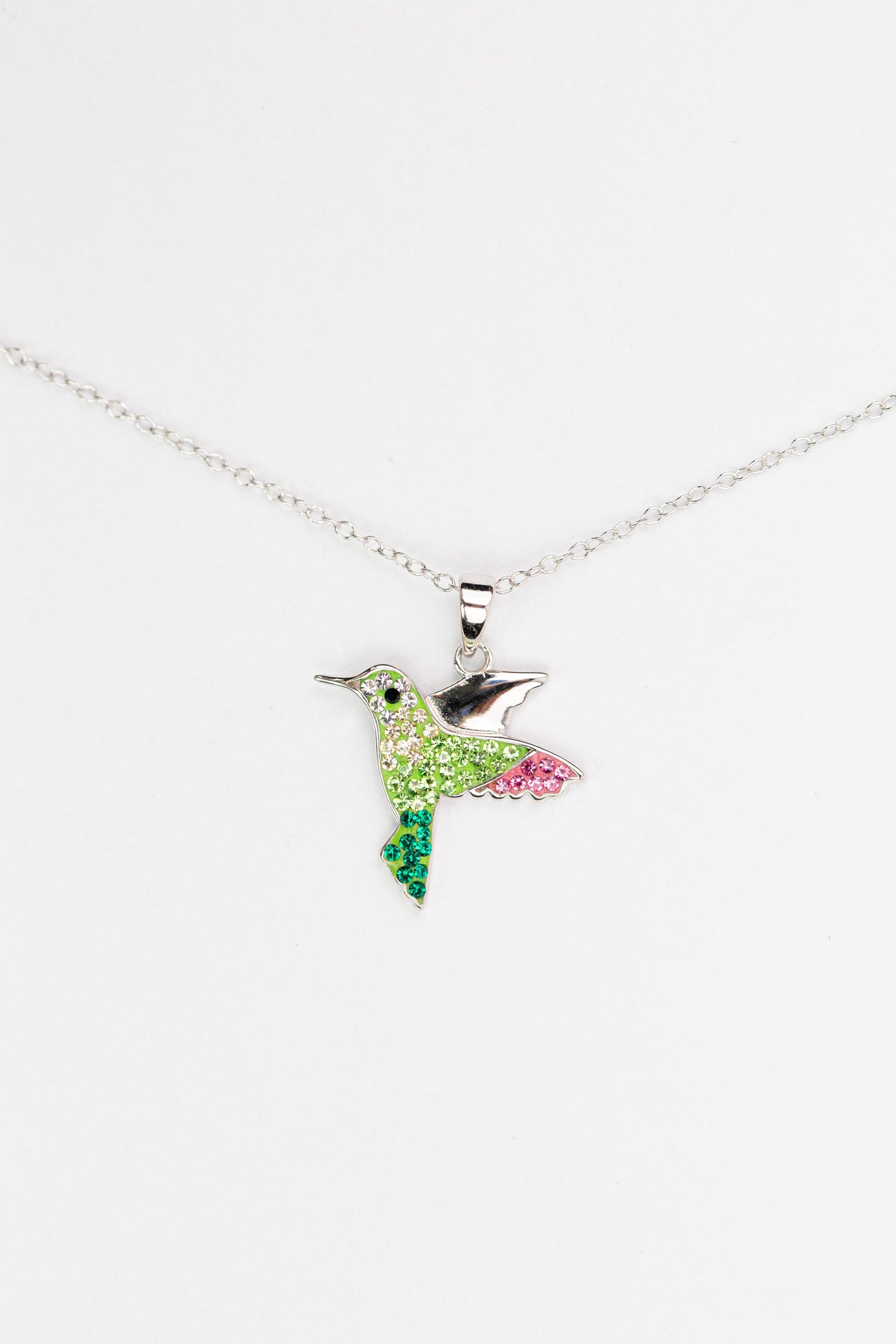 Hummingbird Crystal Sterling Silver Pendant Necklace | Annie and Sisters
