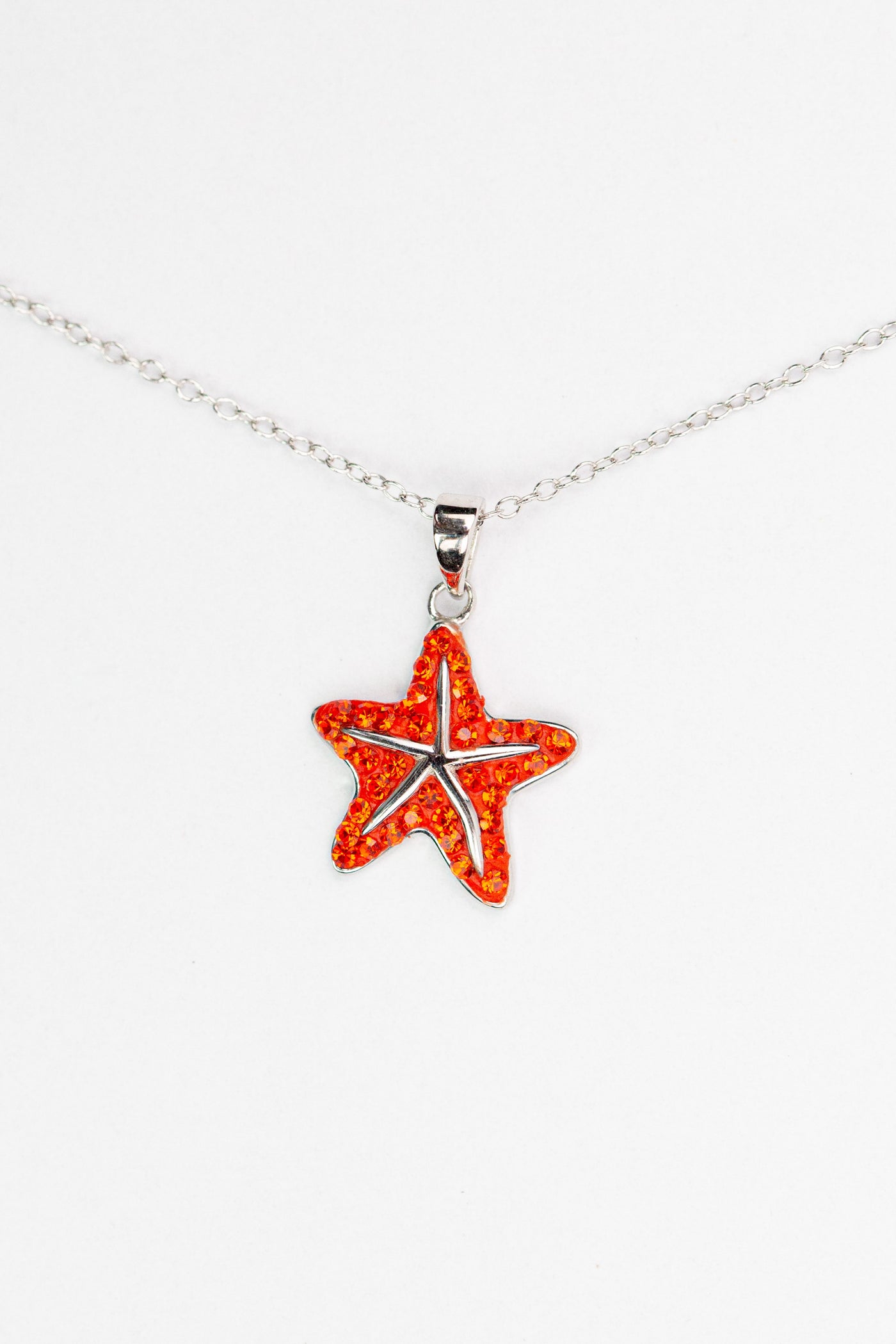 Starfish Crystal Silver Pendant Necklace | Annie and Sisters