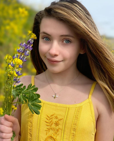 Bumblebee Crystal Sterling Silver Necklace | Annie and Sisters
