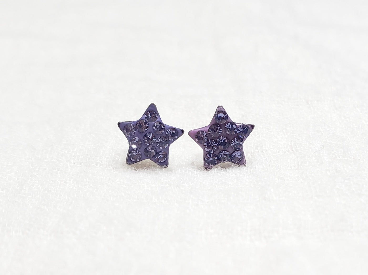 Crystal Star Pave Stud Silver Earrings in Tanzanite | Annie and Sisters| sister stud earrings, for kids, children's jewelry, kids jewelry, best friend 