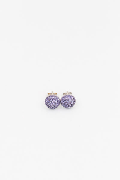 9mm Round Tanzanite Swarovski Crystal Sterling Silver Earrings | Annie and Sisters | sister stud earrings, for kids, children's jewelry, kid's jewelry, best friend