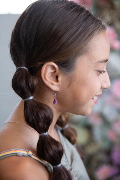 Teardrop Crystal Silver Earrings in Smokey Topaz | Annie and Sisters