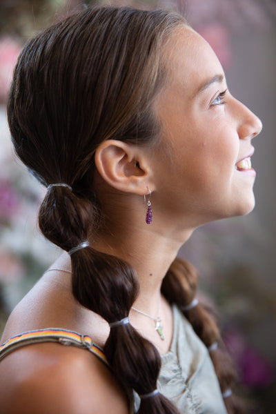 Teardrop Crystal Silver Earrings in Smokey Topaz | Annie and Sisters
