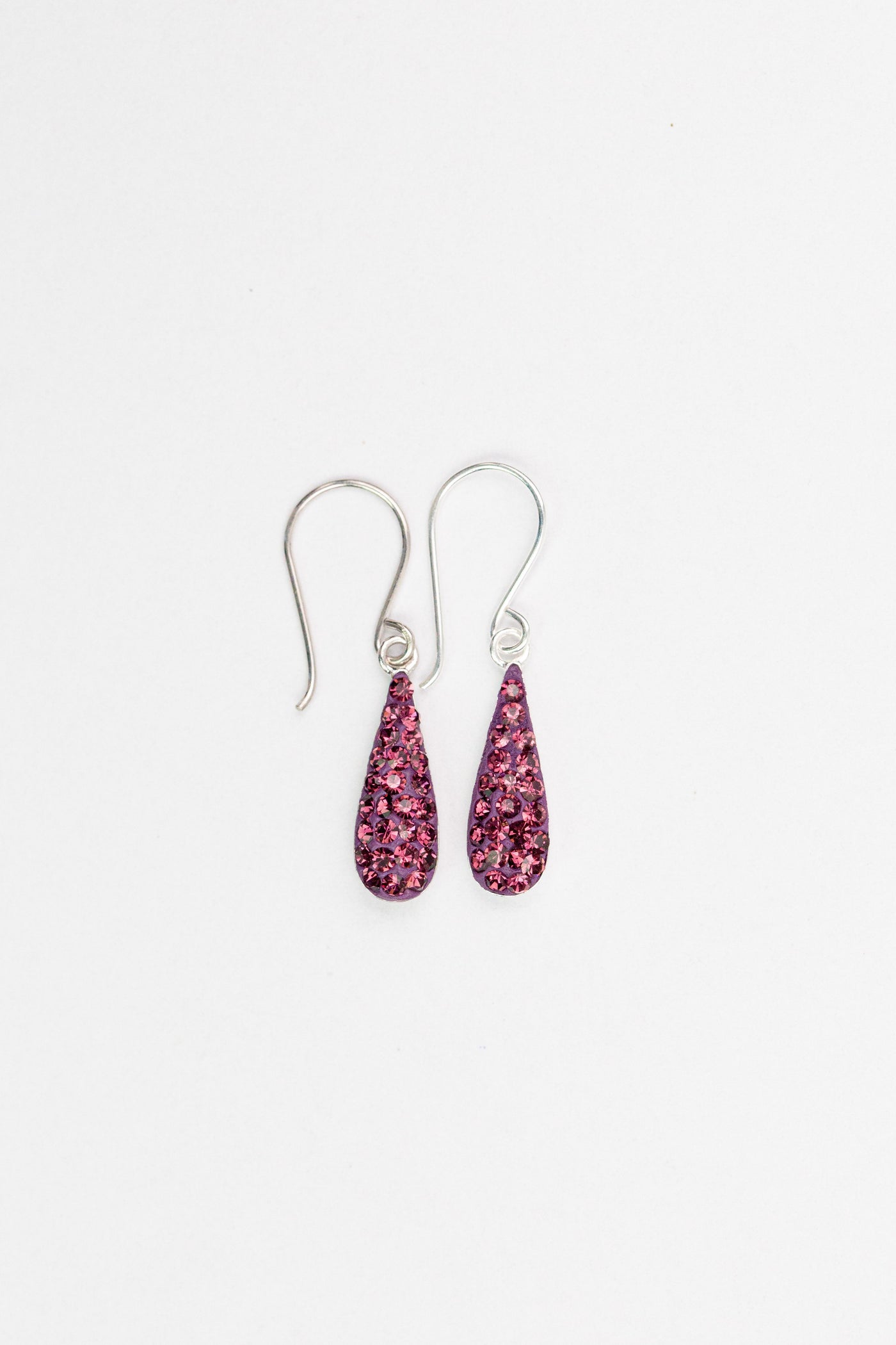 Teardrop Crystal Silver Earringsin Amethyst | Annie and Sisters