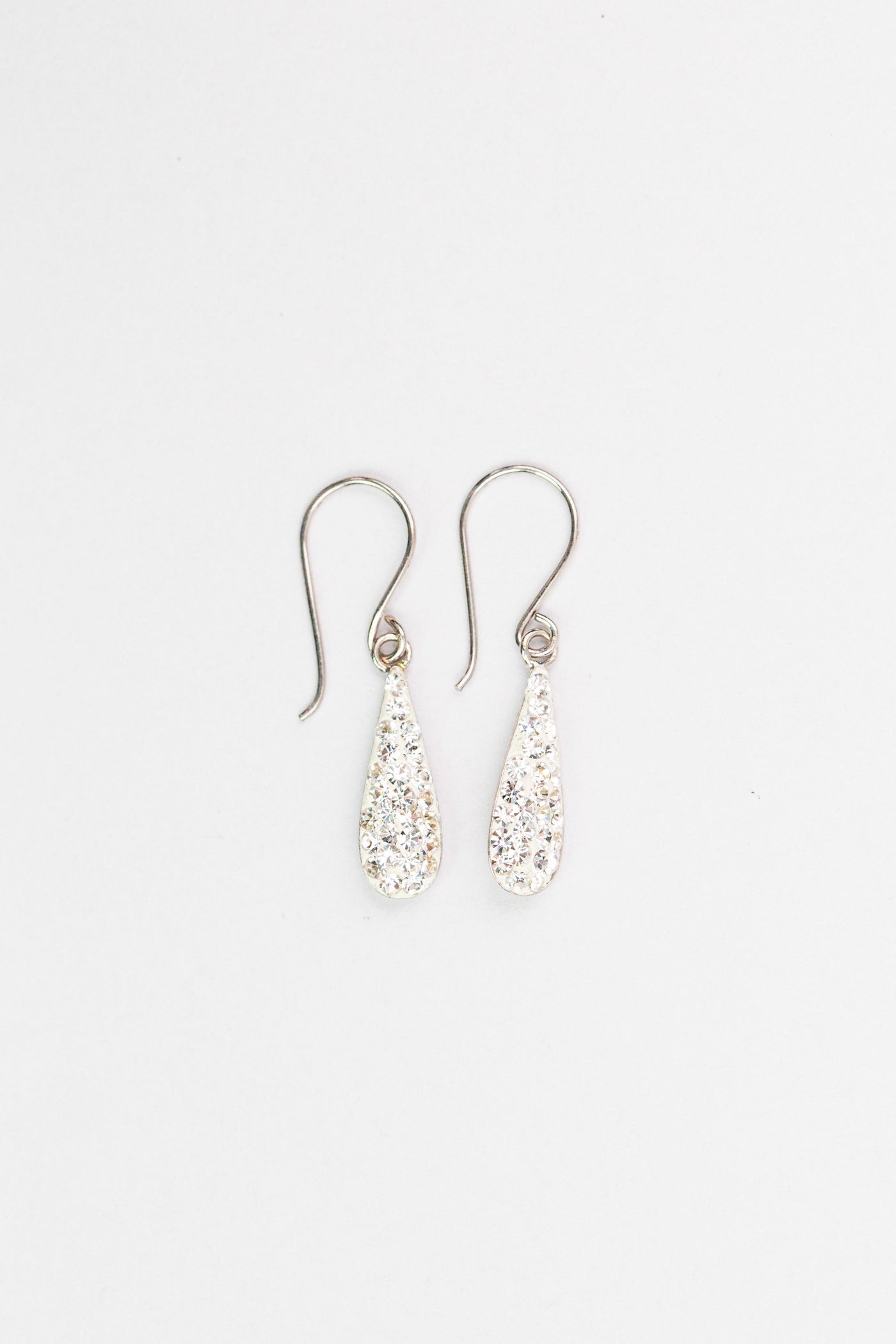 Clear Teardrop Crystal Silver Earrings in Clear | Annie and Sisters