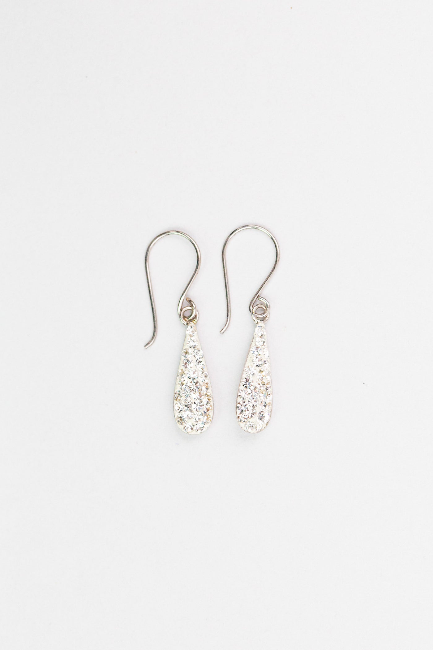 Clear Teardrop Crystal Silver Earrings in Clear | Annie and Sisters
