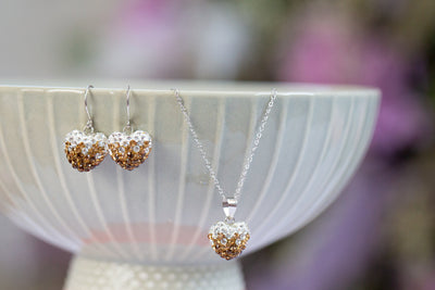 Crystal Pave Ombre Heart Dangling Silver Earring l Annie and Sisters