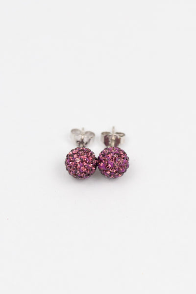 8mm Disco Ball Stud Earrings in Amethyst| Annie and Sisters | sister stud earrings, for kids, children's jewelry, kid's jewelry, best friend