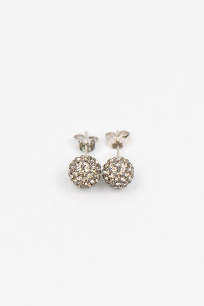 8mm Disco Ball Stud Earrings in black diamond| Annie and Sisters | sister stud earrings, for kids, children's jewelry, kid's jewelry, best friend