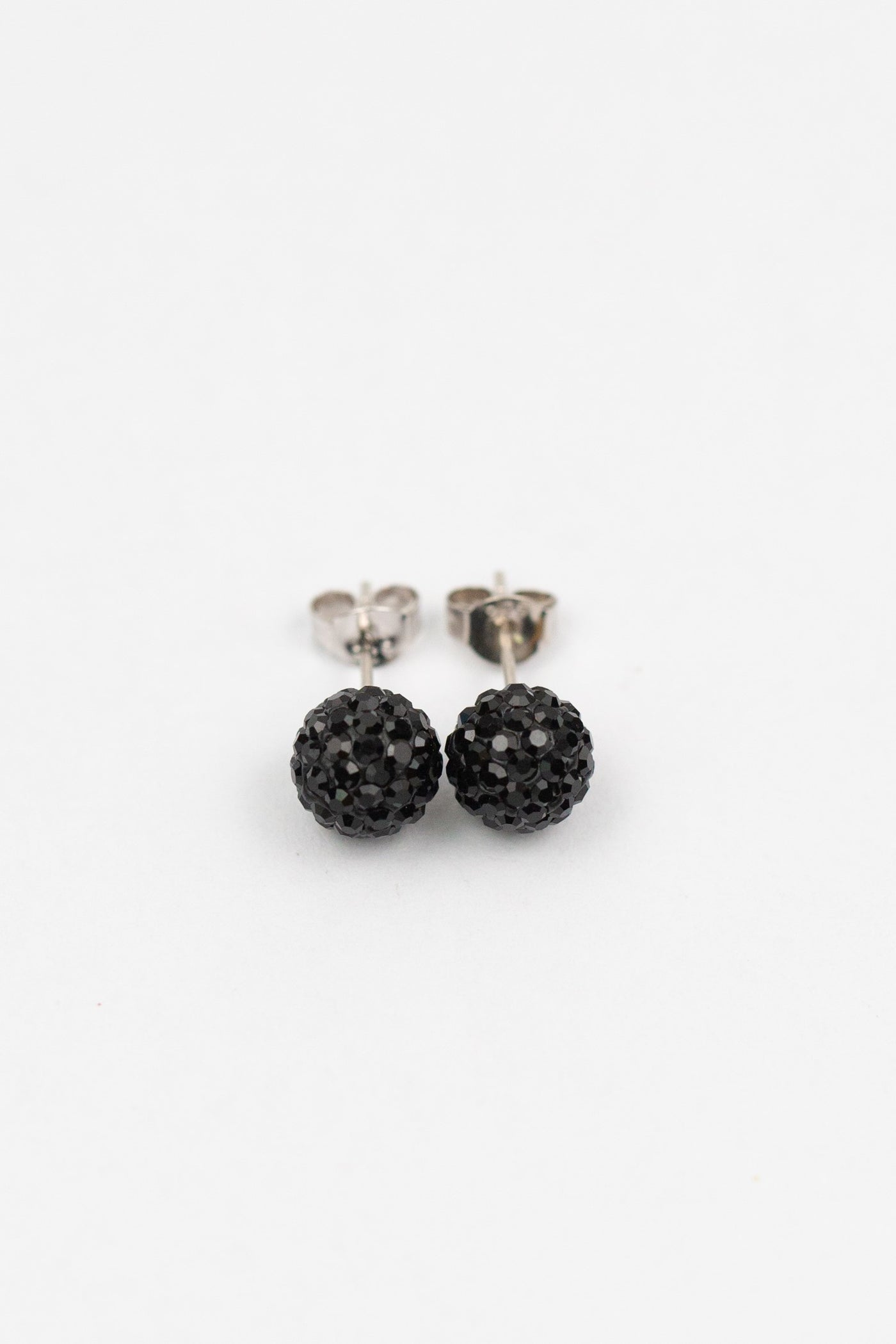8mm Disco Ball Black Crystal Stud Earrings| Annie and Sisters | sister stud earrings, for kids, children's jewelry, kid's jewelry, best friend