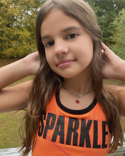Pumpkin Crystal Sterling Silver Charm | Annie and Sisters 