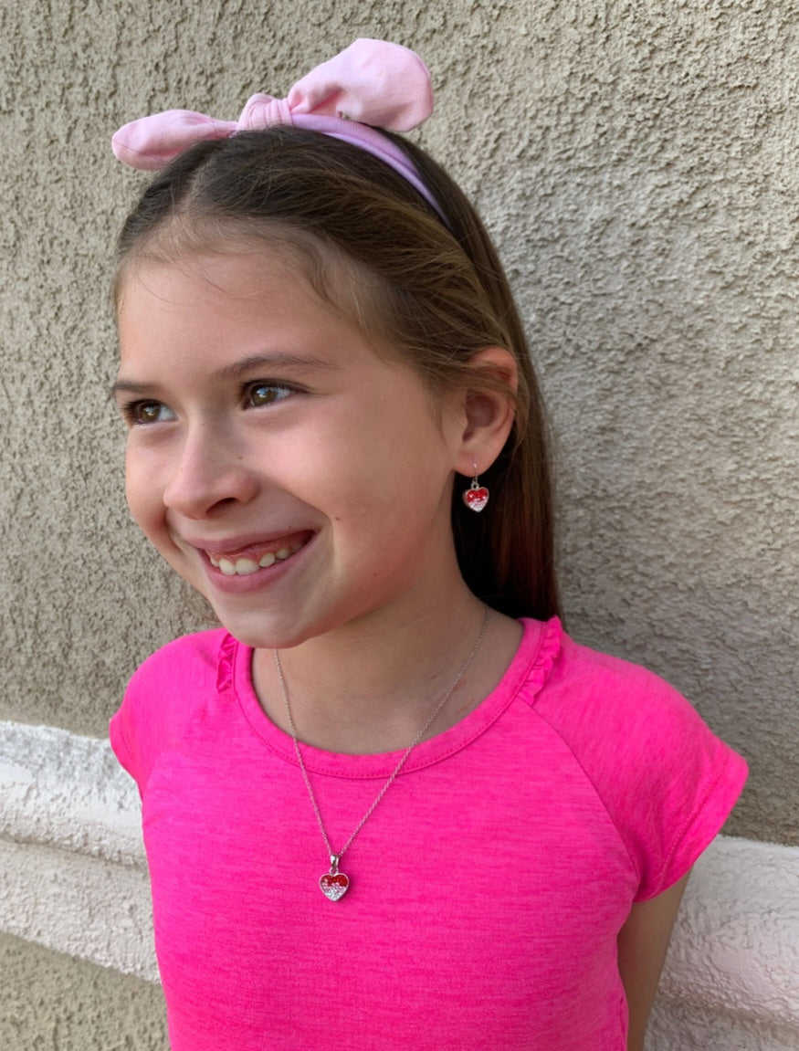 Ombre Heart Crystal Sterling Silver Dangling Earrings | Annie and Sisters