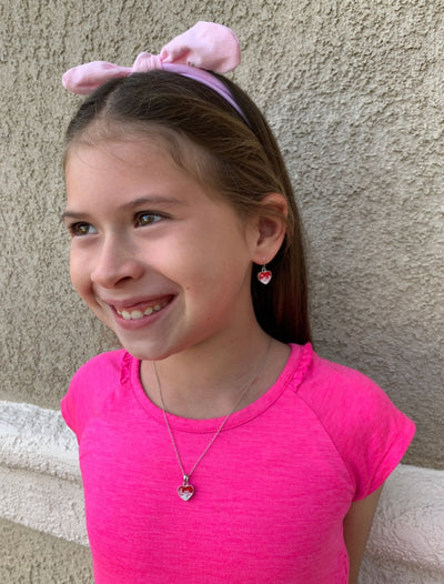 Ombre Heart Crystal Sterling Silver Dangling Earrings | Annie and Sisters