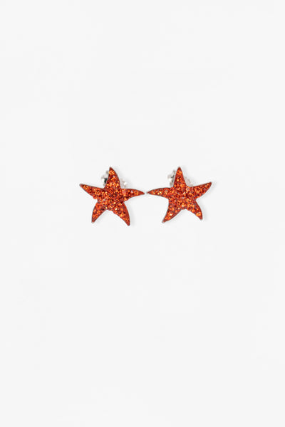 Red Starfish Crystal Sterling Silver Stud Earrings | Annie and Sisters