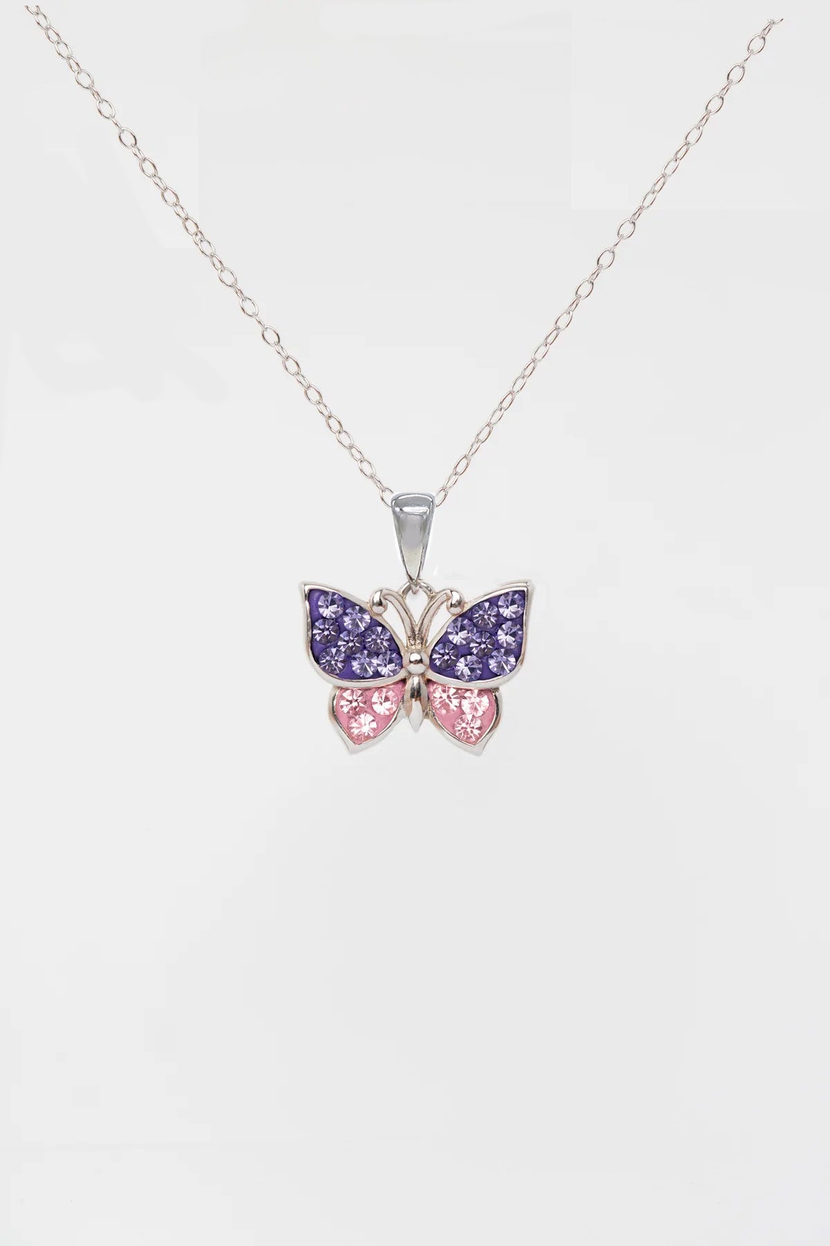 Butterfly Crystal Sterling Silver Necklace | Annie and Sisters