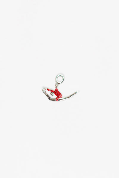 Gymnast In Stag Ring Leap Crystal Sterling Silver Charm | Annie and Sisters