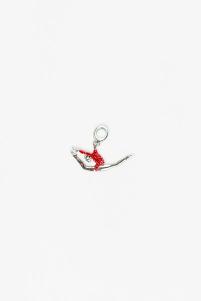Gymnast In Stag Ring Leap Crystal Sterling Silver Charm | Annie and Sisters
