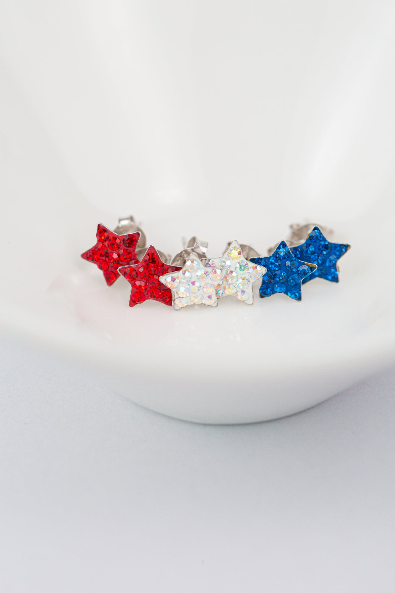 Crystal Star Pave Stud Silver Earrings | Annie and Sisters | sister stud earrings, for kids, children's jewelry, kids jewelry, best friend 