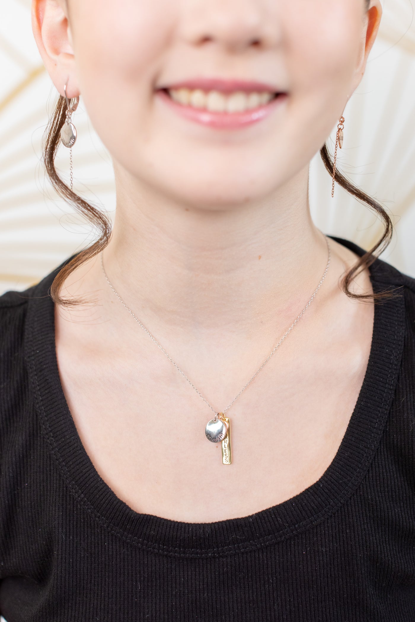 Courage Strength and Love Inspirational Sterling Silver Necklace | Annie and Sisters