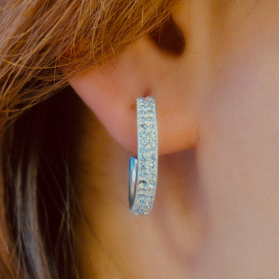 1" Swarovski Crystal Hoop Earrings Loop Earrings | Annie and Sisters