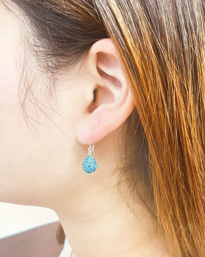 Swarovski Crystal Mini Teardrop Sterling Silver Earrings in Aquamarine | Annie and Sisters